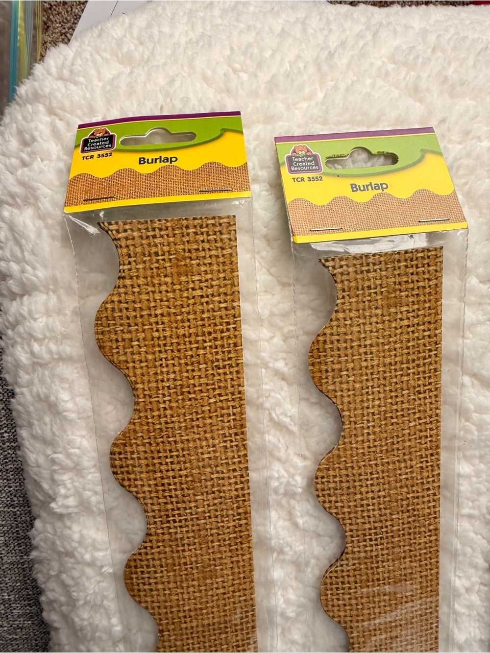 Burlap Scalloped Border Trim - Natural Burlap